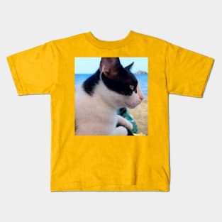 Cat on the Beach Kids T-Shirt